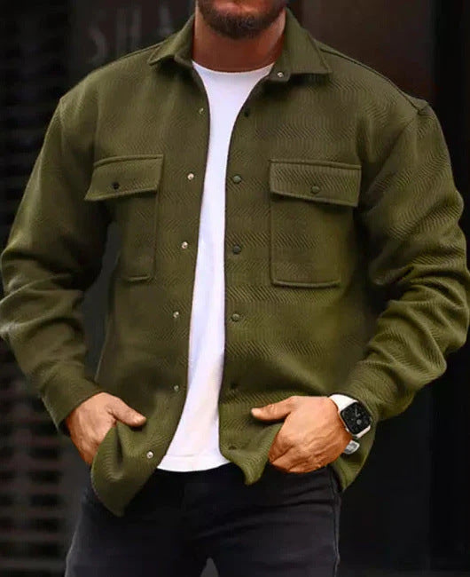 Men's Casual Jacket Solid Long Sleeve Pockets Jacket
