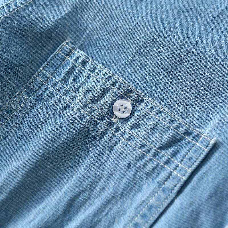 Cotton Denim Shirt Coat For Men