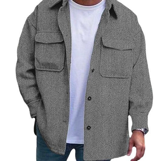 Men's Casual Jacket Solid Long Sleeve Pockets Jacket
