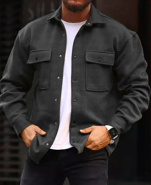Men's Casual Jacket Solid Long Sleeve Pockets Jacket