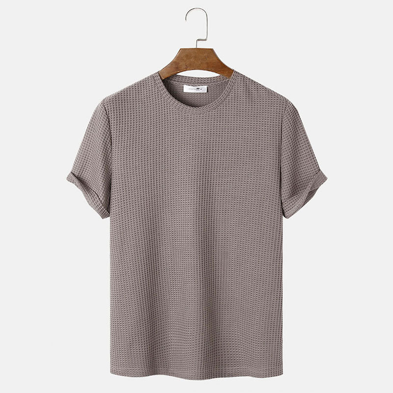Men Solid Color Round Neck Basic T-Shirts