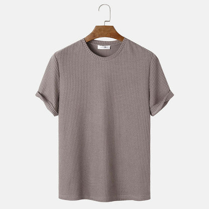 Men Solid Color Round Neck Basic T-Shirts