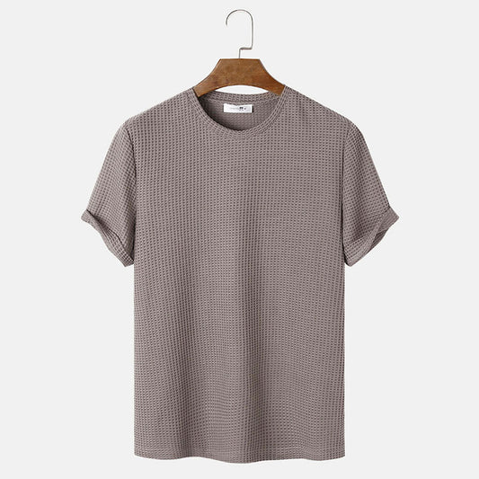 Men Solid Color Round Neck Basic T-Shirts