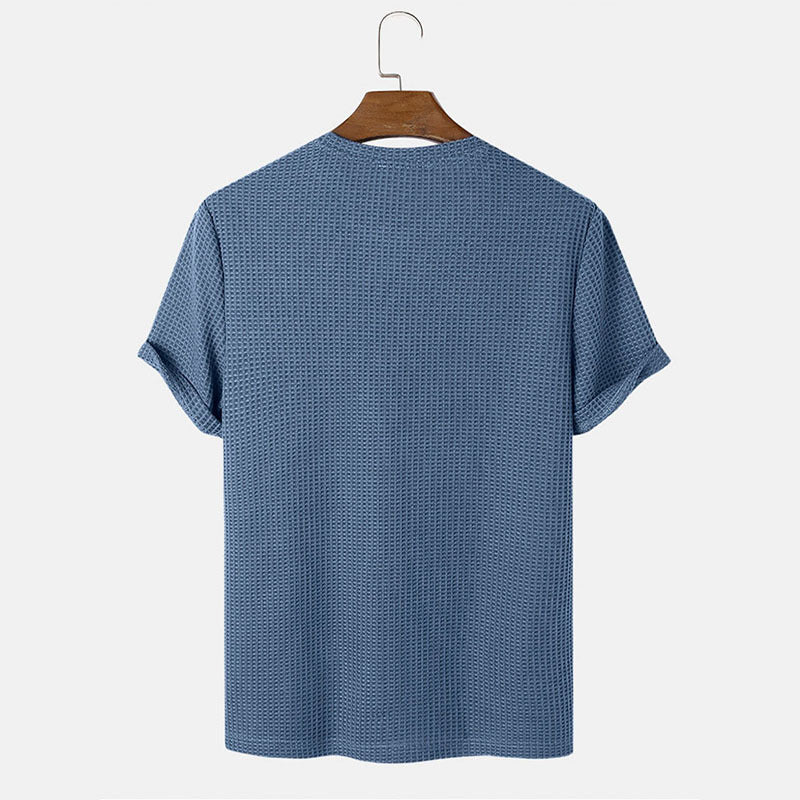 Men Solid Color Round Neck Basic T-Shirts