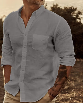 Men's Button Long Sleeve Lapel Shirt