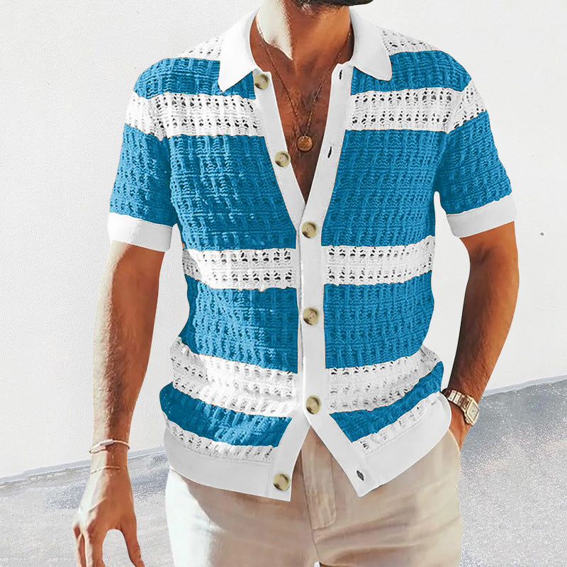 Men’s Knitted Polo Shirt | Luxury Summer Fashion Short Sleeve Top