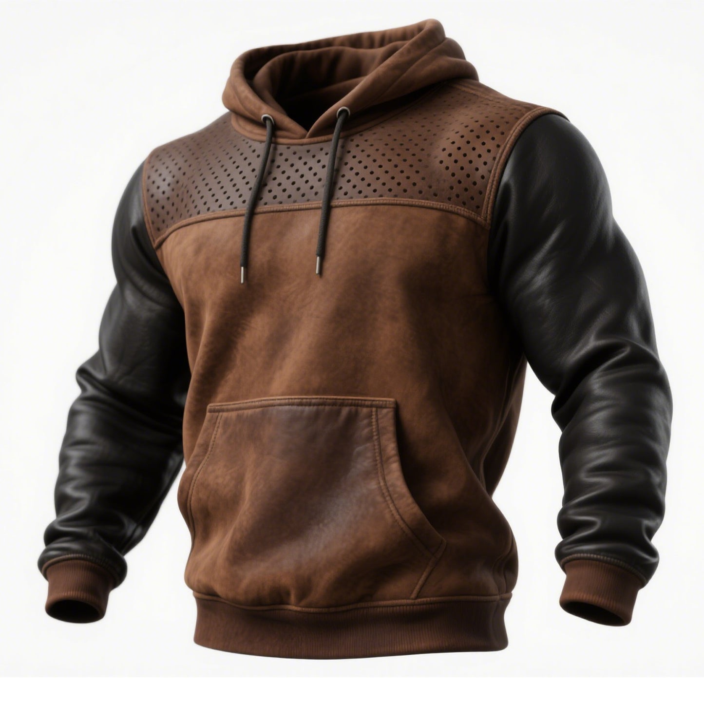 Men’s Retro Leather Hoodie