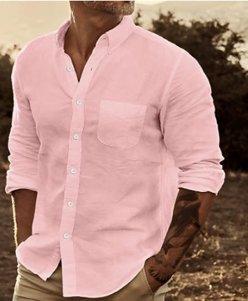 Men's Button Long Sleeve Lapel Shirt