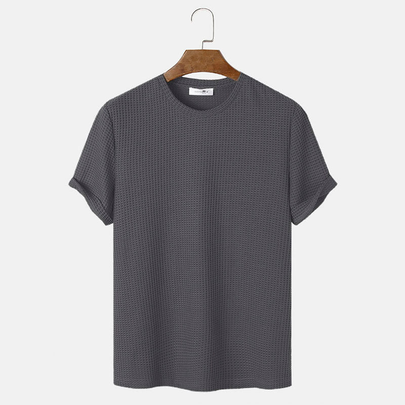 Men Solid Color Round Neck Basic T-Shirts