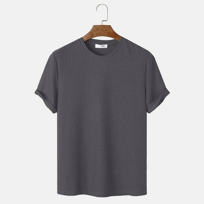 Men Solid Color Round Neck Basic T-Shirts