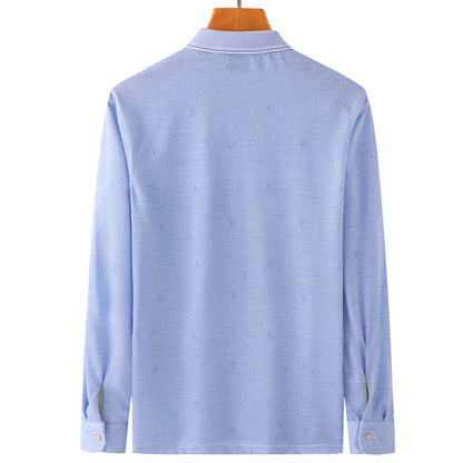 Dad’s Long-Sleeved T-Shirt | Thin Lapel Top for Spring & Autumn
