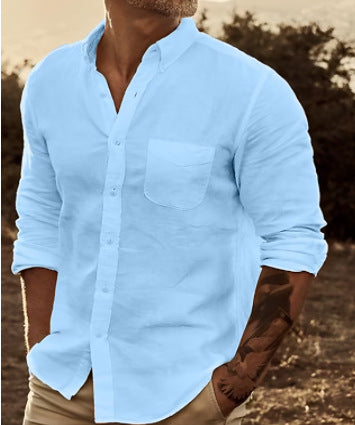 Men's Button Long Sleeve Lapel Shirt