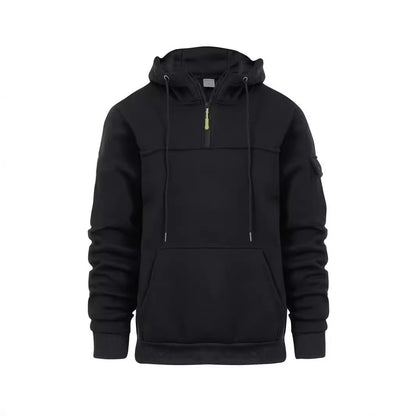 Half Zipper Hooded Sweatshirt For Men