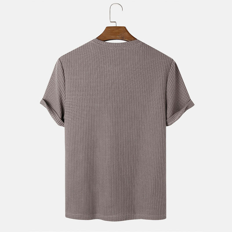 Men Solid Color Round Neck Basic T-Shirts