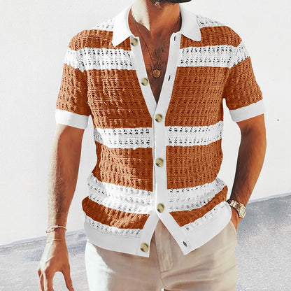 Men’s Knitted Polo Shirt | Luxury Summer Fashion Short Sleeve Top