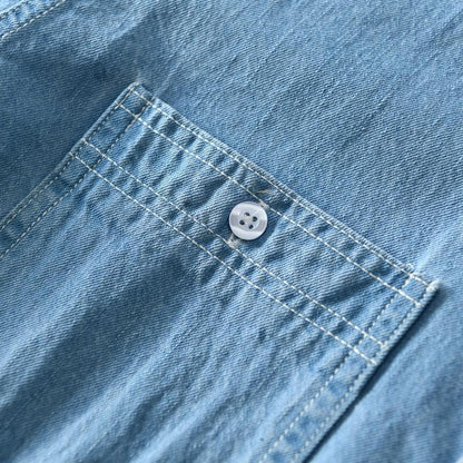 Cotton Denim Shirt Coat For Men