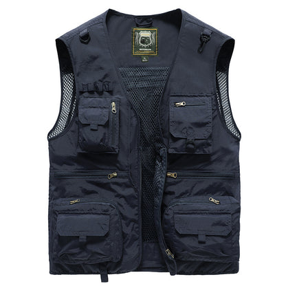 14 Pockets Summer New Men US Tactical Hiking Fishing Vest Mens Photographer Waistcoat Mesh Cargo Sleeveless Jacket Tool Vest
