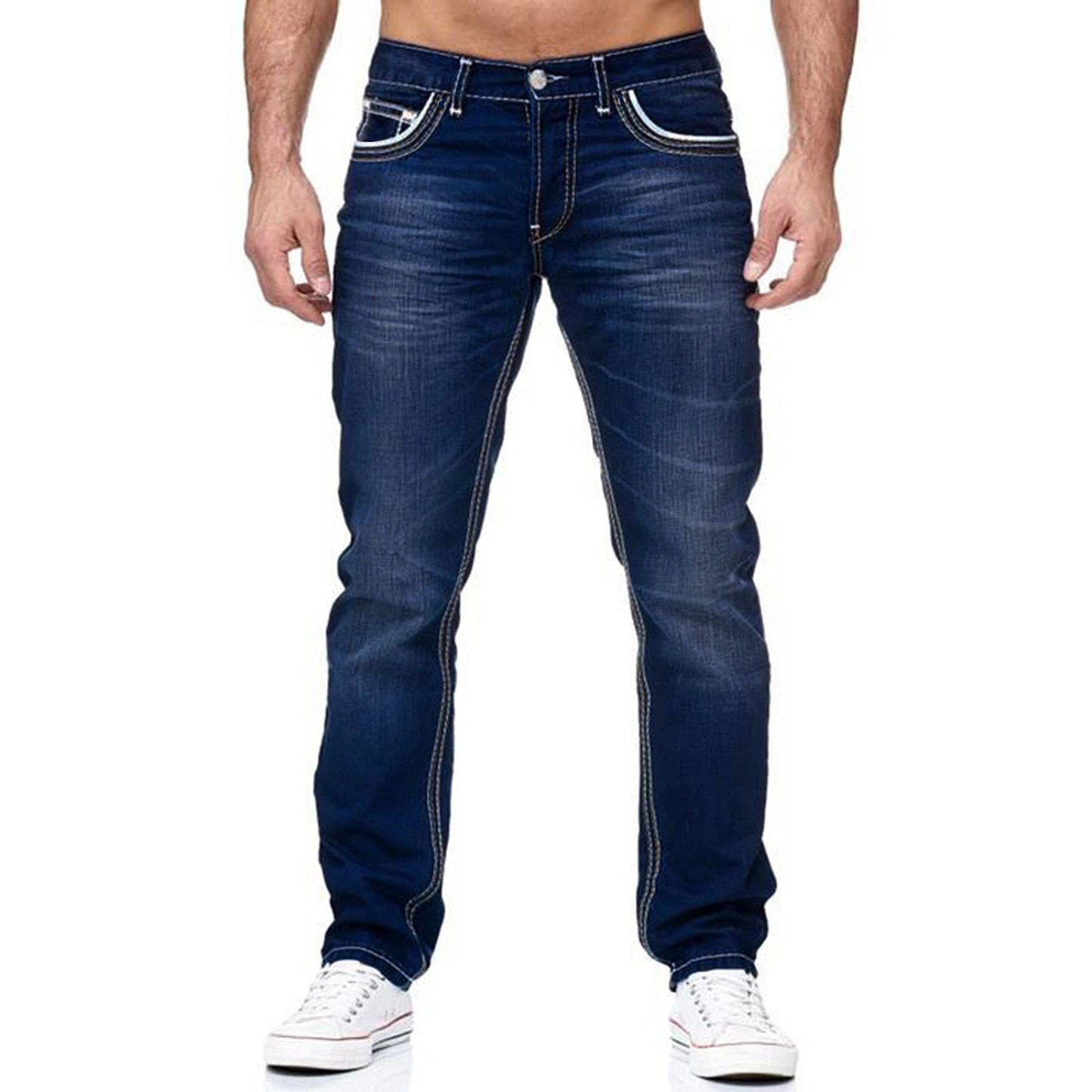 Men’s Straight Jeans with Pockets | Business Casual & Streetwear Style