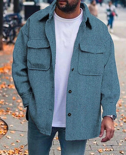 Men's Casual Jacket Solid Long Sleeve Pockets Jacket