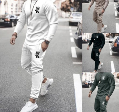 Men's Suit Trend Round Neck Long Sleeve