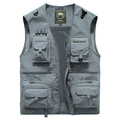 14 Pockets Summer New Men US Tactical Hiking Fishing Vest Mens Photographer Waistcoat Mesh Cargo Sleeveless Jacket Tool Vest