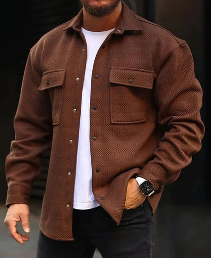Men's Casual Jacket Solid Long Sleeve Pockets Jacket