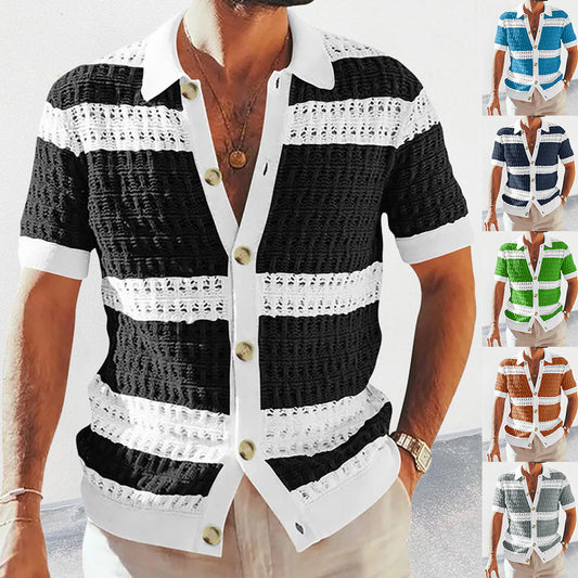 Men’s Knitted Polo Shirt | Luxury Summer Fashion Short Sleeve Top
