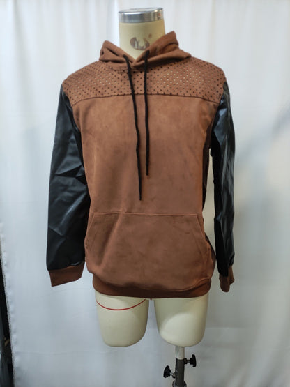 Men’s Retro Leather Hoodie