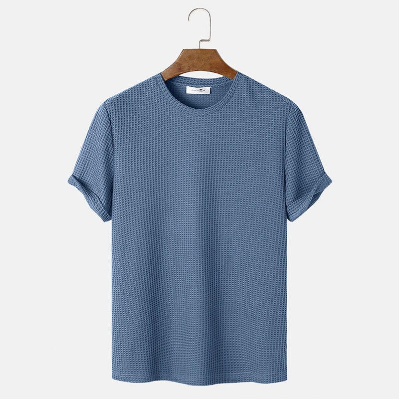 Men Solid Color Round Neck Basic T-Shirts