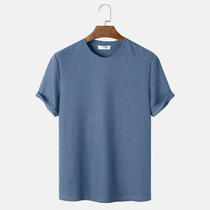 Men Solid Color Round Neck Basic T-Shirts