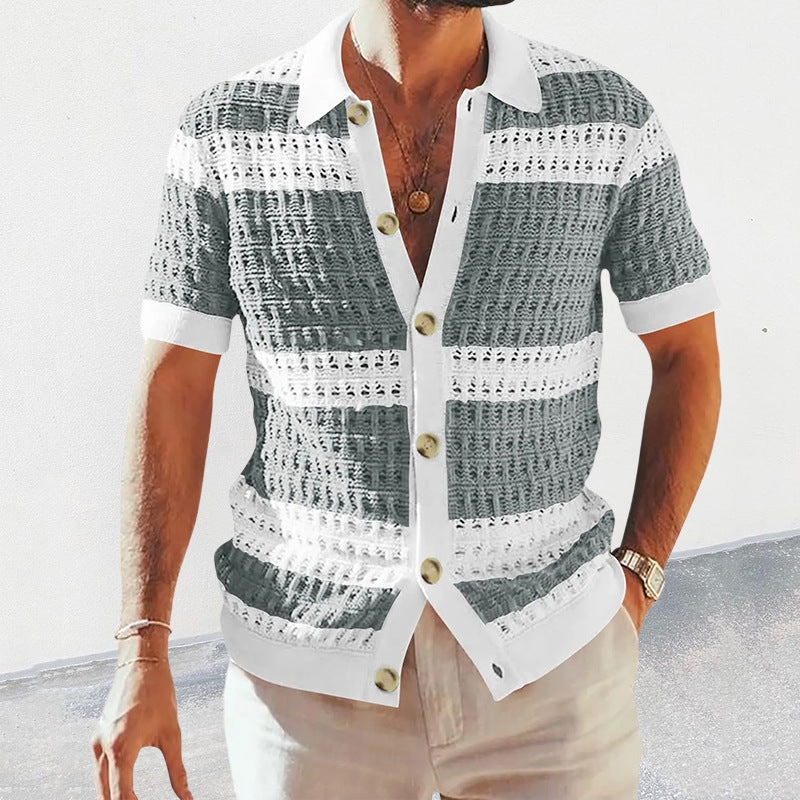 Men’s Knitted Polo Shirt | Luxury Summer Fashion Short Sleeve Top