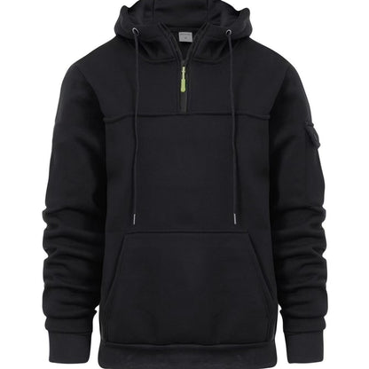 Half Zipper Hooded Sweatshirt For Men