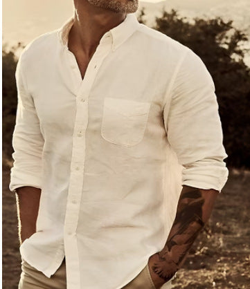 Men's Button Long Sleeve Lapel Shirt