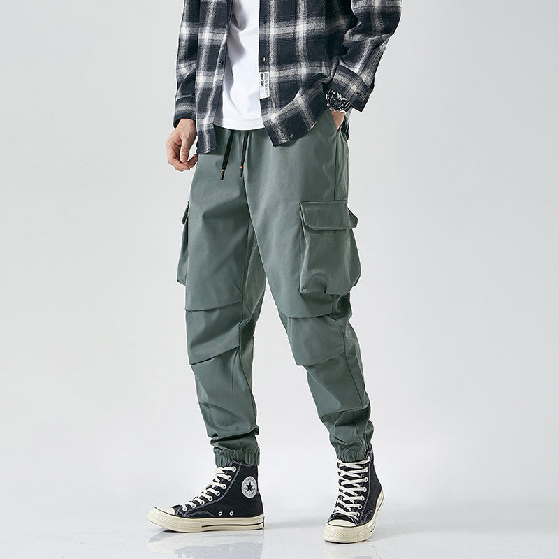 Men's New Multi-pocket Workwear Plus Size Straight Trousers