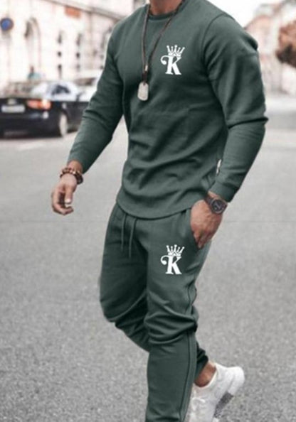 Men's Suit Trend Round Neck Long Sleeve