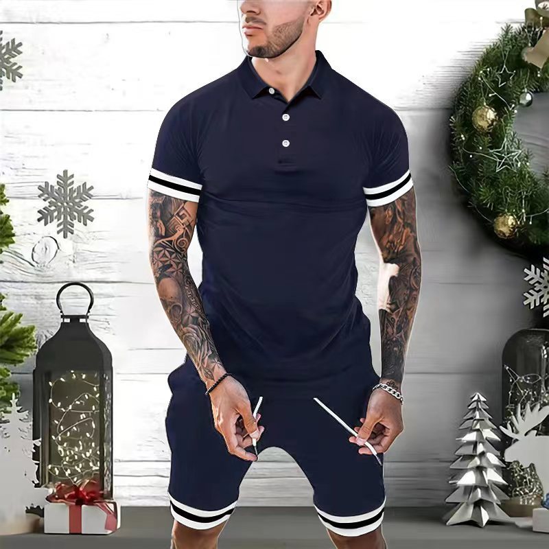 Men’s 2-Piece Summer Outfit | Polo Shirt & Shorts Casual Set