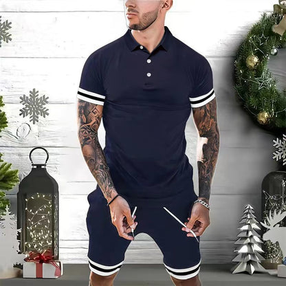 Men’s 2-Piece Summer Outfit | Polo Shirt & Shorts Casual Set