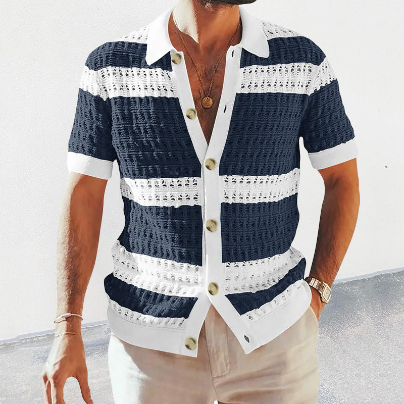 Men’s Knitted Polo Shirt | Luxury Summer Fashion Short Sleeve Top