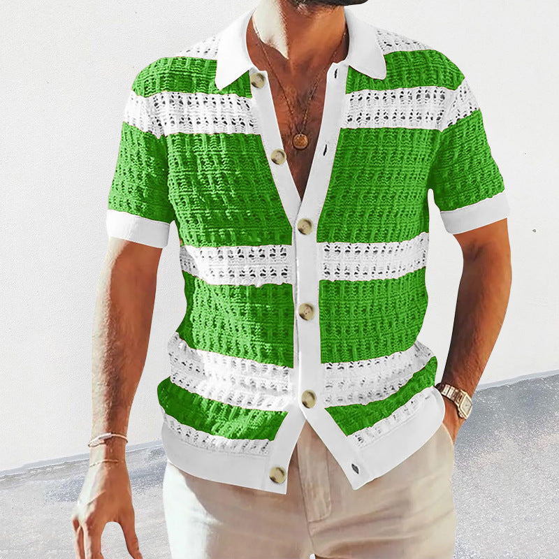 Men’s Knitted Polo Shirt | Luxury Summer Fashion Short Sleeve Top