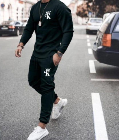 Men's Suit Trend Round Neck Long Sleeve