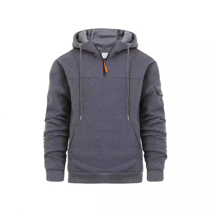 Half Zipper Hooded Sweatshirt For Men